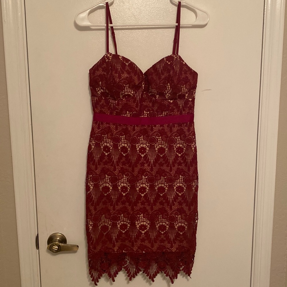 Vici dolls maroon lace dress size small